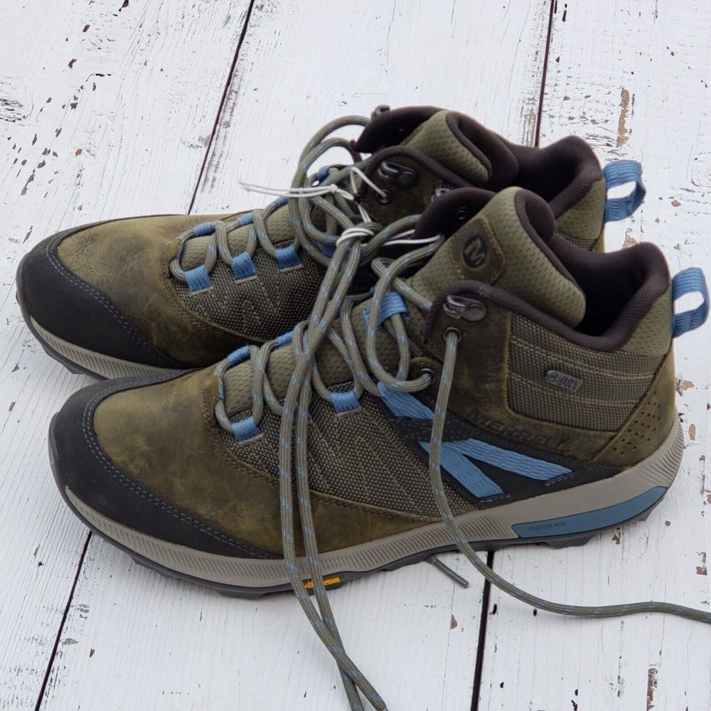 Merrell J99622 Zion Mid Waterproof Hiking Shoes Lace Up Olive Women Sz 7 / 37.5 - Picture 11 of 14